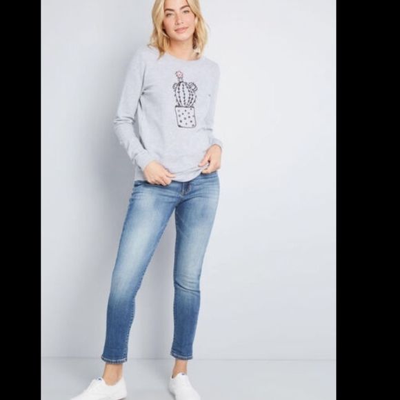 ModCloth Plant the Idea Cactus 🌵 Sweater Size XXS - Picture 3 of 5